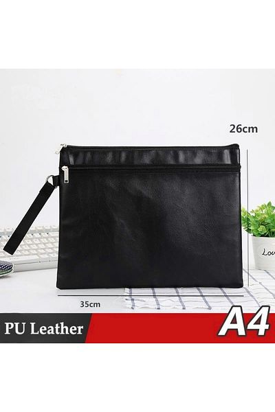 Choice A4 Premium Pu Leather Document Bag A4 A5 Zipper File Bag For Document Storage Waterproof Portable Me