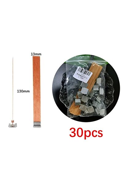 Choice 13 مم × 130 مم 30 قطعة فتيل شمعة خشبي عالي الجودة مع قاعدة مشبك مصنوعة...