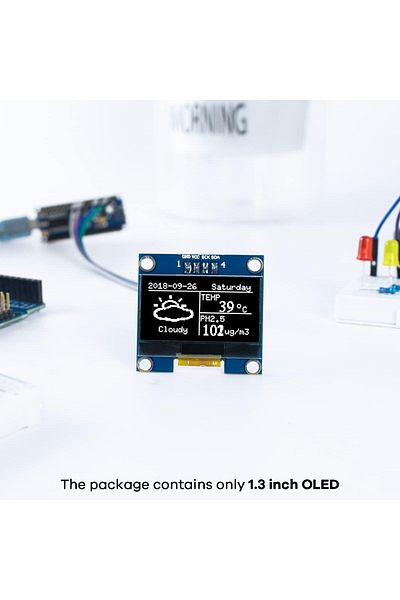 AOKIN White 1.3" Oled Display Module White Blue Color Drive Chip Sh1106 128x64 1.3 Inch Lcd Led Iic I2c Co