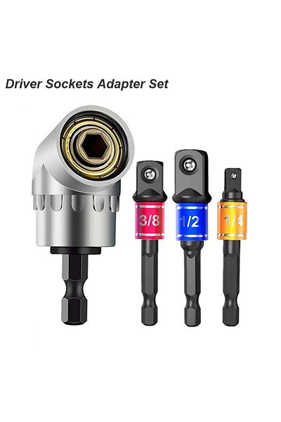 atooltour Socket Adapter Set Impact Grade 105 Degree Angle Socket Adapter Power Hand Tool Part Driver Extensio