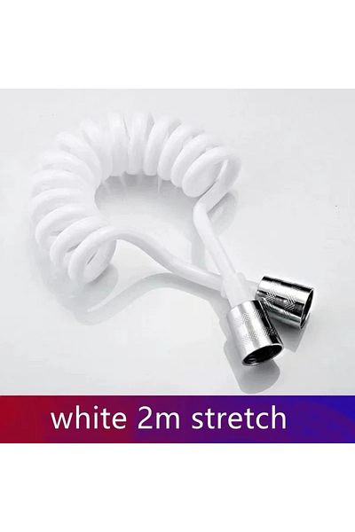 Choice White 2m Handheld Water Toilet Bidet Sprayer Flexible Spring Shower Head Hose Tube Telephone Line So