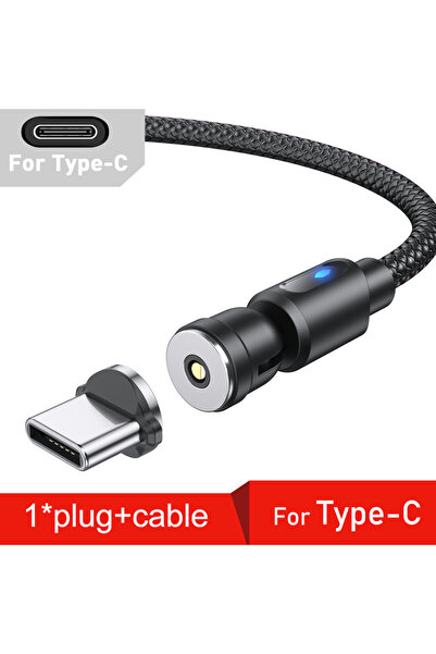 Choice كابل مغناطيسي من Lovebay أسود بطول 1 متر لنوع C كابل USB Type C 2.4 أم...