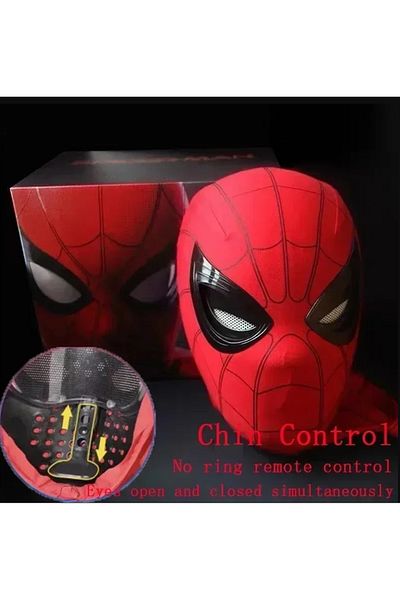 Miniso With Box Electric Version B Marvel Mascara Miles Spiderman Headgear Cosplay Moving Eyes Electronic M