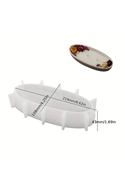 Choice S Candle Vessel Silicone Mold Oval Bowl Resin Mold Candle Boat Jar Mold Epoxy Resin Storage Tray Co.