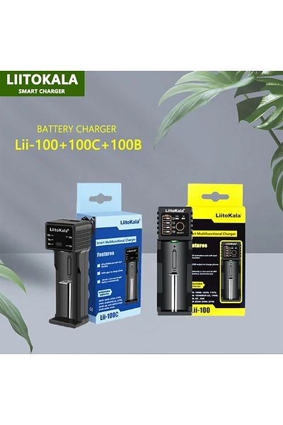 liitokala Lii-100C Lii-100 Battery Charger For 18650 18350 26650 16340 RCR123 14500 3.7V 1.2V Ni-...