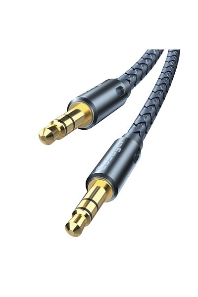 Choice كابل صوت 3.5 ملم من Essager Monster Aux Cable بطول 3 متر باللون الرمادي لمحول سماعة الرأس للسيارة ذكر