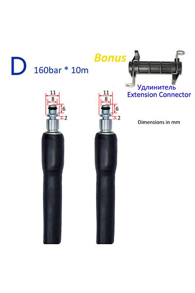 BEAR FORCE 10m High Pressure Washer Hose Car Wash Water Cleaning Hose Extension Hose Cord Pipe for Lavor HAM...