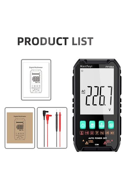 Mastfuyi Fy106a Mini Digital Multimeter Smart Electrician Tester For Dc/ac Voltage Capacitance Ohm H