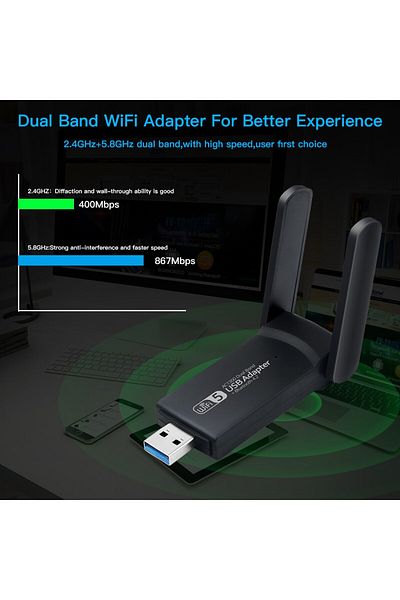 fenvi Usb 3.0 Wifi Adapter 1300mbps For Bluetooth 4.2 Dual Band 2.4g/5ghz Usb Network Card Wirele...