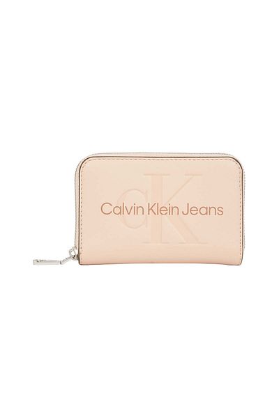 Calvin Klein Dámská peněženka na zip K60K 612255 -Tfq růžová značka s nápisy a logem
