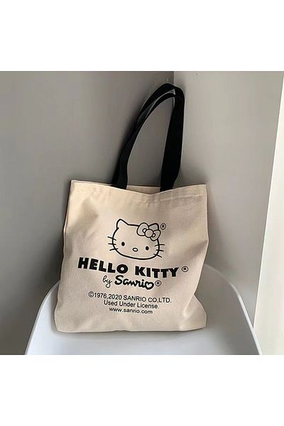 Choice bense Sanrio Women Bag Hello Kitty Shoulder Bags Casual Large Capacity Shopper Canvas Letter Fashion