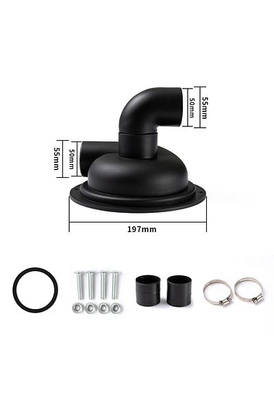 Choice Black-with Elbow Cyclone Cover For Vacuum Cleaners Cyclone, Dust Separator, Dust Removal Cyclone Dus