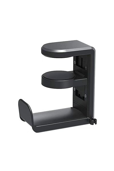 Choice Black Pc Headphone Stand No Punch Table Clip Hook Headphone Holder 360 Degree Rotating Headphone Hol