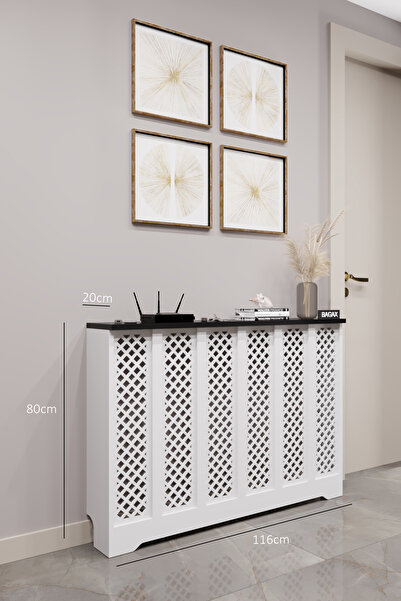 BAGAX Perge Model, Beyaz Üstü Siyah Renk,iç Ölçü 116 Cm Dış Ölçü 120 Cm Petek...