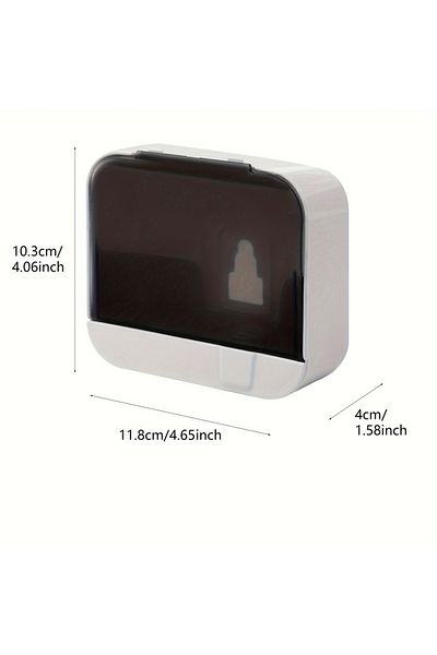 Choice 1pc White Bathroom Soap Holder Flip Lid Soap Storage Box Wall Mounted No Punch Soap Dish With Drain