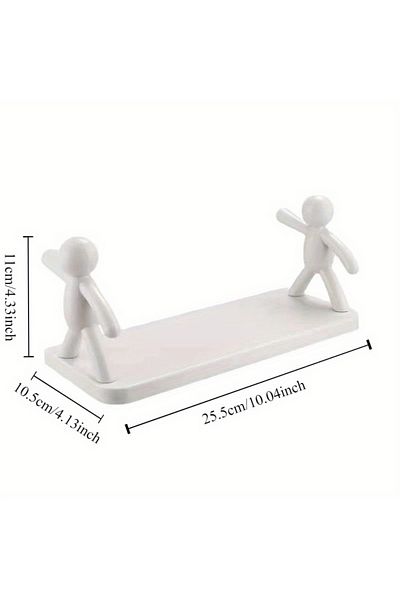 Choice White 1pc Small Person Storage Rack Cartoon Non Punch Storage Rack Toilet Bathroom Cosmetics Storage