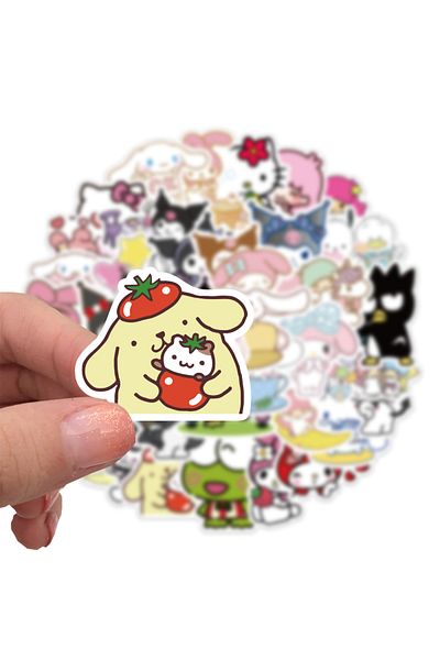 Choice 50pcs 50pcs Sanrio Stickers Cute Cinnamoroll Kuromi My Melody Sticker For Laptop Girls Sanrio My Mel