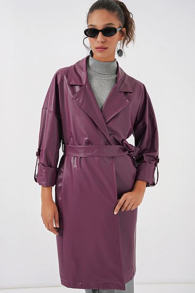 Bigdart 1034 Trenci din piele artificială cu curea - prune