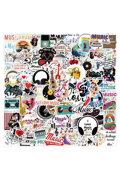 Choice 100Pcs Concert Music Song Sticker For Snowboard Laptop Luggage Car Fridge DIY Styling Vinyl Sticker