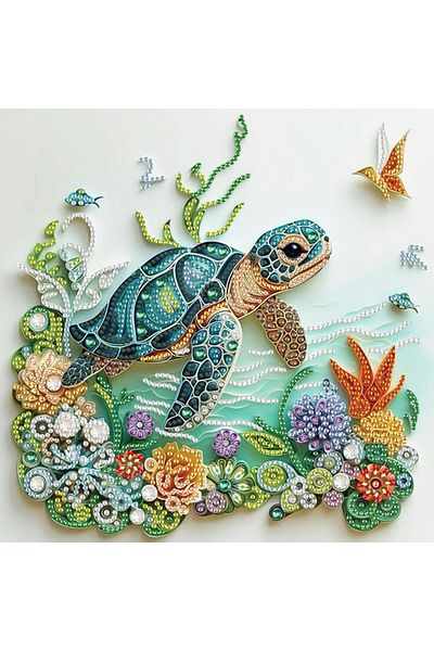 Choice Turtle And Flower Diy Turtle And Flower 5d Special Shape Diamond Art Kits For Beginners,diamond Art