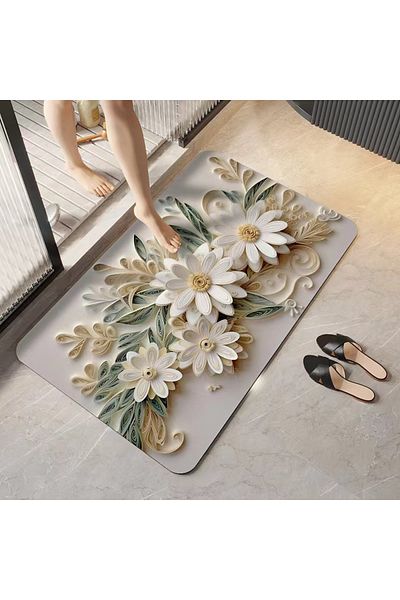 Choice 40cmx60cm Simple And Elegant 3d Bathroom Absorbent Floor Mat, Soft Diatomaceous Mud, Bathroom Entran