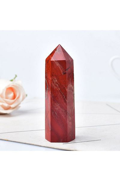 Choice 70-80mm Natural Red Jasper 1pc Natural Stone Crystal Point Red Jasper Healing Obelisk Quartz Wand To