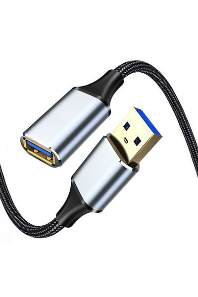 Choice كابل تمديد USB ذكر وأنثى أسود بطول 1.5 متر، كابل شحن محمول USB 3.0 مناسب لأجهزة الكمبيوتر المحمولة الذكية