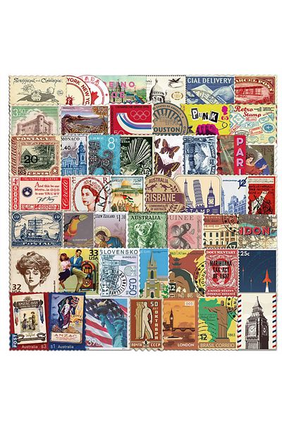 Choice 50 Pcs 10/20/50 Pcs Vintage Postage Stamps With Post Mark Desc Traveling Diy Stickers For Scrapbooki