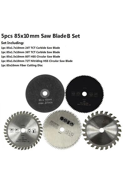 Choice 5pcs 85x10mm Xcan 5pcs Mini Circular Saw Blade Set 85x10/15mm Hss/tct/diamond Cutting Disc Carbide T
