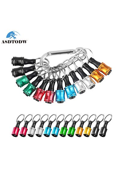 ASDTODW 12pcs 1/4inch Hex Shank Screwdriver Bits Holder Extension Bar Keychain Screw Adapter Drill Change Ha
