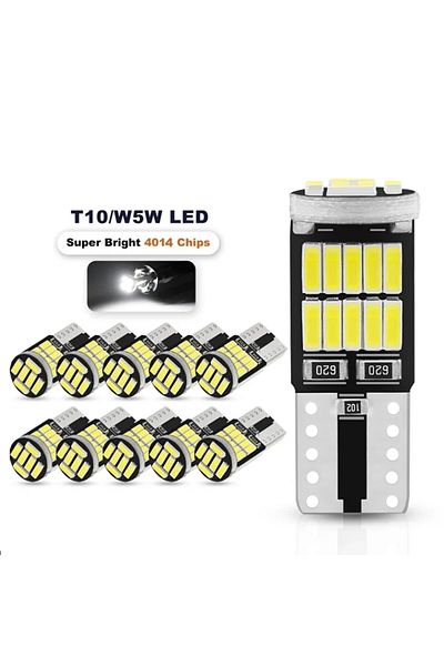 Choice 10 قطع بيضاء 10 قطع W5w T10 لمبات ليد كانبوس 4014 SMD 6000K 168 194 ليد 5w5 قبة داخلية للسيارة للقراءة
