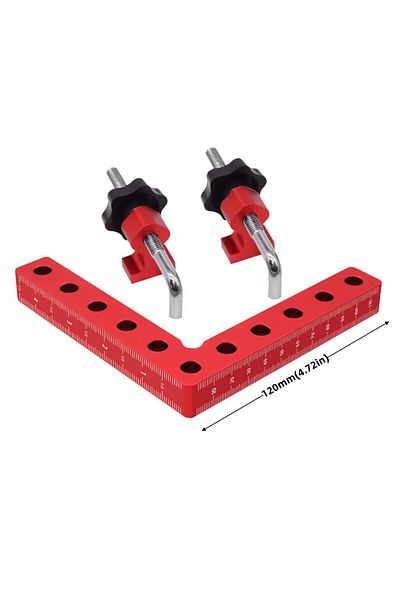 GDART 120mm 4.72inch 1 Set 90 Degree Positioning Squares Right Angle Clamps - Aluminum Alloy Fixing Clip W