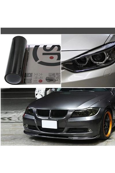 DUTRIEUX Light Black 30x60cm Pvc Car Headlight Lamp Film Fog Lamp Sticker Car Headlight Tailing Moulding Foil