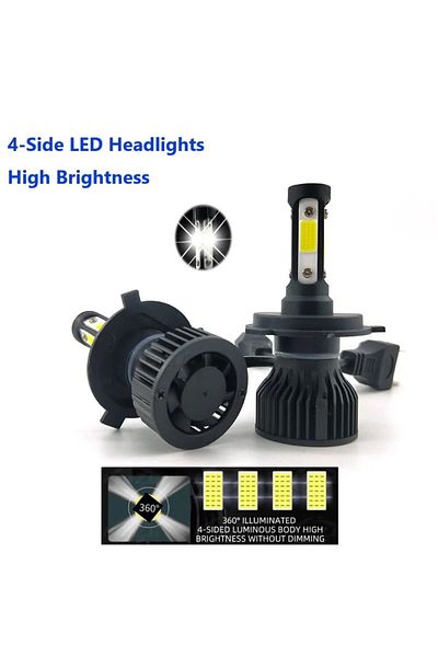 Choice H7 2pcs Led Headlight 2 Sides For H3 H1 H27 4 Sides Forh11 H4 H7 9004 9005 9006 9007 H13 White Bulbs