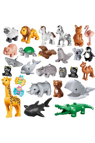 Choice 26pcs/set Big Size Figure Animals Block Farm Series Big Building Blocks Animals Series Toys For C...