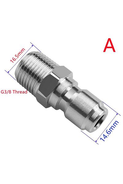 Choice A Stainless 3/8" Quick Connector & Plug With G3/8 Male Female Fitting Thread High Pressure Washer A.