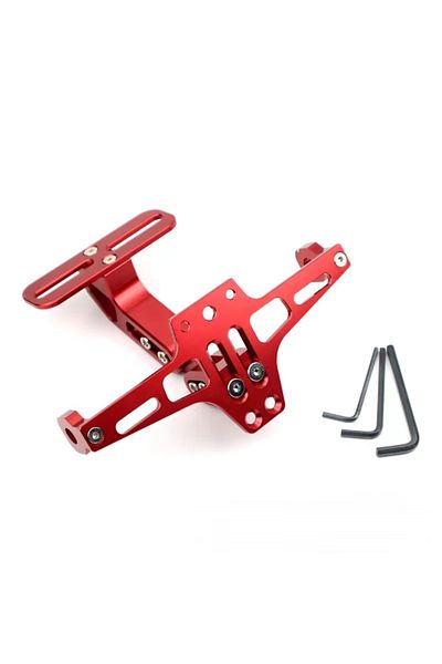 Choice Red Universal Adjustable Motorcycle License Number Plate Bracket Rear Turn Signal Lamp Holder Cnc Al