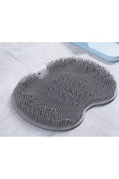 Choice Gray Bathroom Shower Anti Slip Mat, Circular Massage Foot Mat, Back Suction Cup, Foot Scrubber, Back