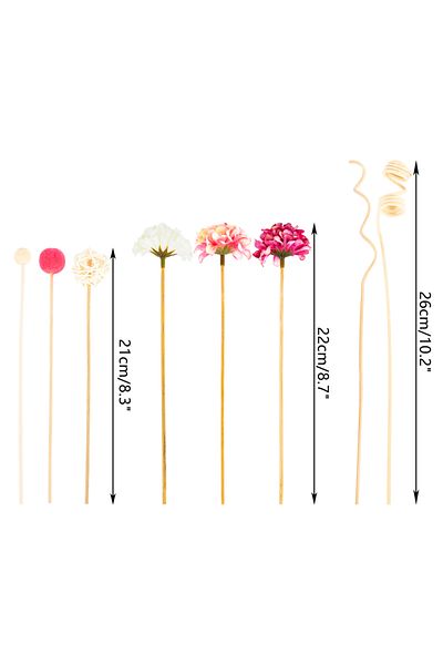 Choice SW100120 NEW 10PCS Pink Hydrangea Flower Rattan Sticks Fireless Fragrances Reed Diffuser Stick DIY O
