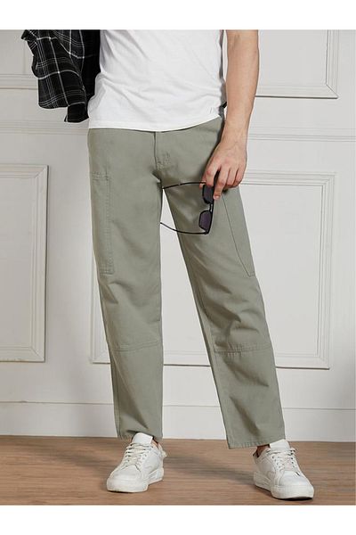Dennis Lingo By Styli Cotton Lycra Solid Stretchable Relaxed Fit Cargo Trousers