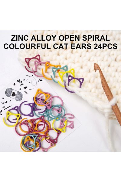 Choice 24pcs Metal Stitching Marker Crochet Locking Marker Rings For Knitting, Stitching Marker Rings Lo...