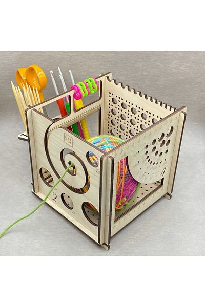 Choice 1set All-in-one Wooden Yarn Bowl, Yarn Bowl For Crochet, Knitting Bowl, Yarn Storage Organizer, Knit