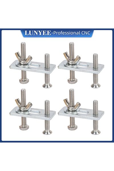 LUNYEE Sorrel 4 Pcs T-track Hold Down Clamp Kit Press Plate For Table Saw Engraving Compatible With 3018 Se