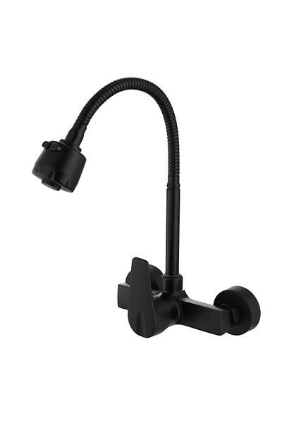 Choice Black Onyzpily Free Shipping Black Brushed Kitchen Faucet Wall Mounted 2 Models Hot&cold Water Sink
