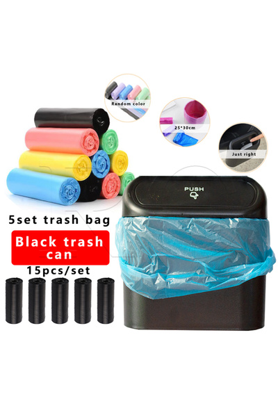 Choice trash can with5 bag Universal Organizer Car Clamshell Trash Bin Hanging Vehicle Garbage Dust Case St