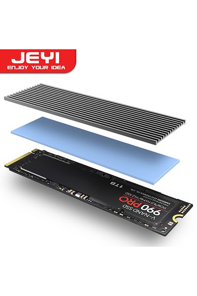 JEYI Black M.2 Ssd Heatsink, Aluminum Ps5 Radiator Solid State Drives Cooler Silicone Thermal Pad Fo