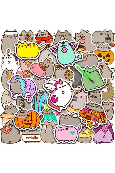 Miniso 100PCS Chunky Cat 50/100PCS Cute Kawaii Chunky Cat Stickers Pack Decal Stationery Scrapbook Notebook