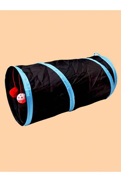 Choice S Black 1pc Cat Tunnel Toy, Foldable Polyester Cloth, Rolling Tent,cat Tunnel Cat Toy