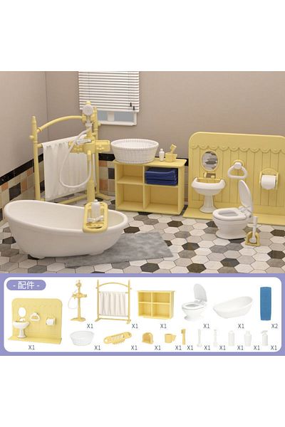 MSFTOYS Fed67412 Dollhouse Miniature Furniture Accessories 1/12 Supermarket Micro Model Bedroom Forest Famil