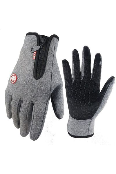 Choice S Gray Winter Fleece Gloves For Men Women Touchscreen Warm Outdoor Cycling Driving Cold Resistance G